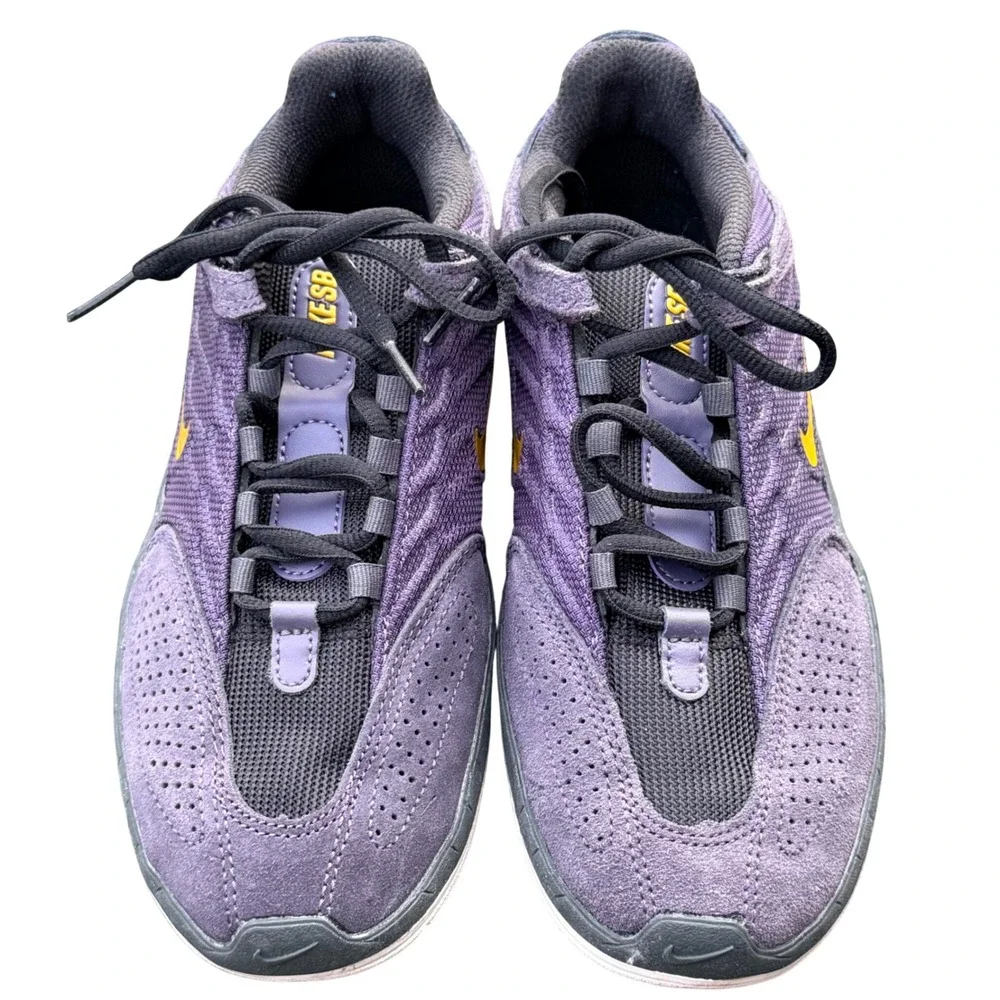 Nike SB Ishod Wair Purple Black Yellow Suede Skate Shoes Low Top Sneakers EUC